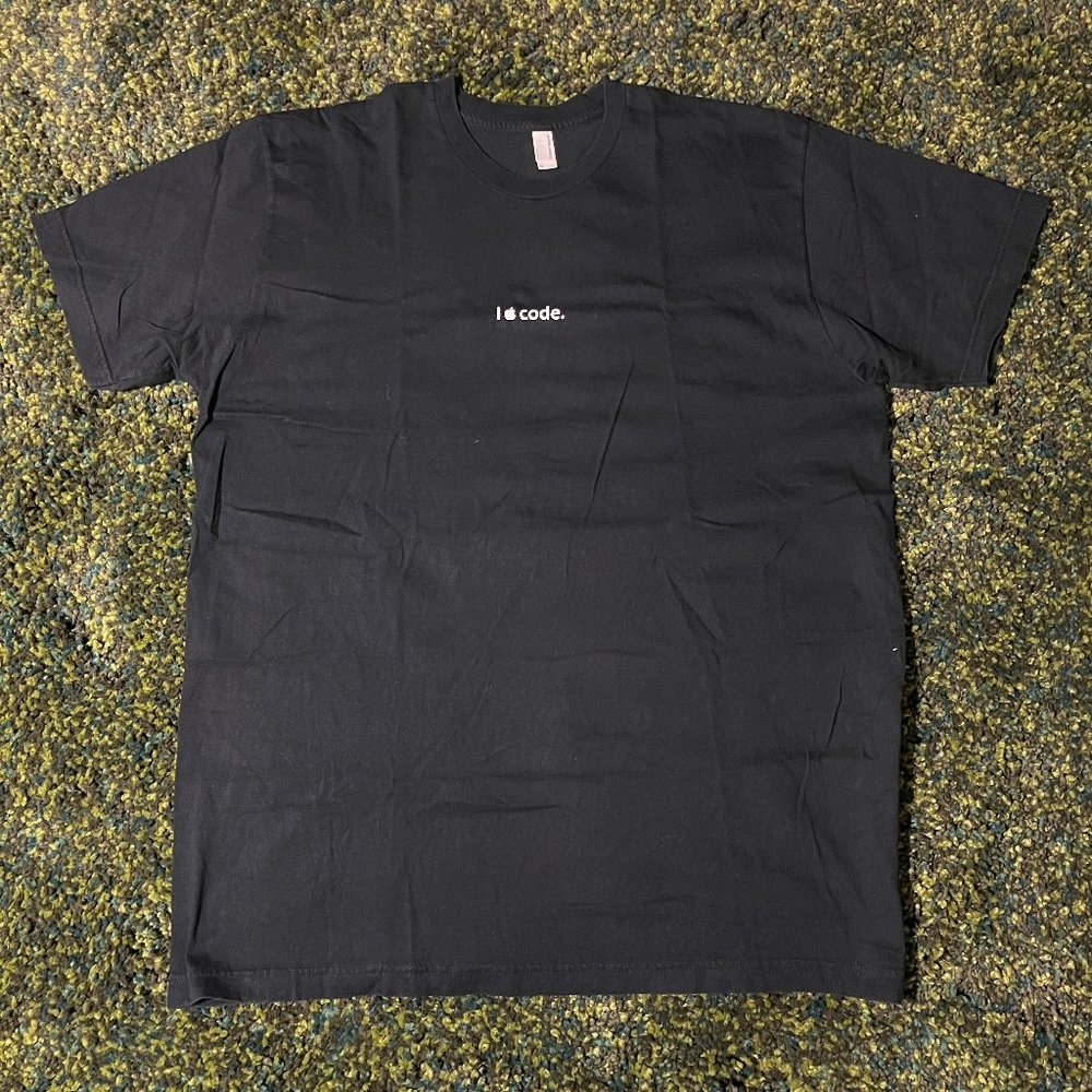 American Apparel Apple I Love Code Black T (XL)